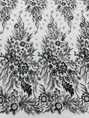 Big Glitter Damask Design On A Mesh Lace Fabric| New Creations Fabric & Foam Inc. - New Creations Fabric & Foam Inc
