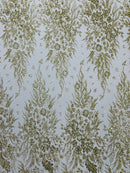 Big Glitter Damask Design On A Mesh Lace Fabric| New Creations Fabric & Foam Inc. - New Creations Fabric & Foam Inc