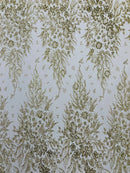 Big Glitter Damask Design On A Mesh Lace Fabric| New Creations Fabric & Foam Inc. - New Creations Fabric & Foam Inc