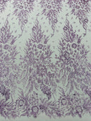 Big Glitter Damask Design On A Mesh Lace Fabric| New Creations Fabric & Foam Inc. - New Creations Fabric & Foam Inc