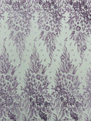 Big Glitter Damask Design On A Mesh Lace Fabric| New Creations Fabric & Foam Inc. - New Creations Fabric & Foam Inc