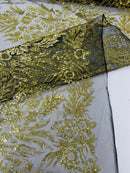 Big Glitter Damask Design On A Mesh Lace Fabric| New Creations Fabric & Foam Inc. - New Creations Fabric & Foam Inc