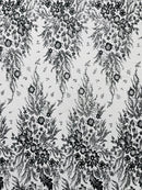 Big Glitter Damask Design On A Mesh Lace Fabric| New Creations Fabric & Foam Inc. - New Creations Fabric & Foam Inc