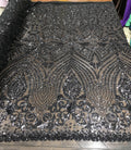 DIAMOND GEOMETRIC SEQUIN ON A STRETCH MESH FABRIC ( By The Yard)