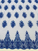 Classic Beaded Damask Lace 54” Wide| New Creations Fabric & Foam Inc. - New Creations Fabric & Foam Inc