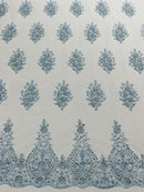 Classic Beaded Damask Lace 54” Wide| New Creations Fabric & Foam Inc. - New Creations Fabric & Foam Inc
