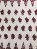 Classic Beaded Damask Lace 54” Wide| New Creations Fabric & Foam Inc. - New Creations Fabric & Foam Inc