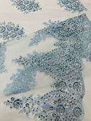Classic Beaded Damask Lace 54” Wide| New Creations Fabric & Foam Inc. - New Creations Fabric & Foam Inc