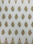 Classic Beaded Damask Lace 54” Wide| New Creations Fabric & Foam Inc. - New Creations Fabric & Foam Inc