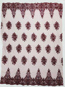 Classic Beaded Damask Lace 54” Wide| New Creations Fabric & Foam Inc. - New Creations Fabric & Foam Inc