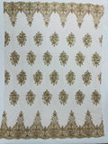 Classic Beaded Damask Lace 54” Wide| New Creations Fabric & Foam Inc. - New Creations Fabric & Foam Inc