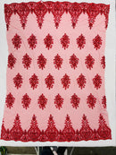 Classic Beaded Damask Lace 54” Wide| New Creations Fabric & Foam Inc. - New Creations Fabric & Foam Inc