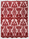 Damask Embroidered Lace Fabric 54” Wide| New Creations Fabric & Foam Inc. - New Creations Fabric & Foam Inc