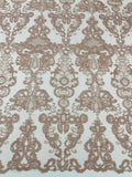 Damask Embroidered Lace Fabric 54” Wide| New Creations Fabric & Foam Inc. - New Creations Fabric & Foam Inc