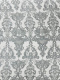 Damask Embroidered Lace Fabric 54” Wide| New Creations Fabric & Foam Inc. - New Creations Fabric & Foam Inc