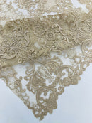 Damask Embroidered Lace Fabric 54” Wide| New Creations Fabric & Foam Inc. - New Creations Fabric & Foam Inc