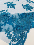 Eva Luxury Beaded Floral Lace 54” Wide| New Creations Fabric & Foam Inc. - New Creations Fabric & Foam Inc