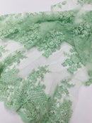 Eva Luxury Beaded Floral Lace 54” Wide| New Creations Fabric & Foam Inc. - New Creations Fabric & Foam Inc