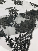 Eva Luxury Beaded Floral Lace 54” Wide| New Creations Fabric & Foam Inc. - New Creations Fabric & Foam Inc