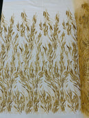 FANCY BEADED LACE ON MESH FABRIC (By The Yard) - New Creations Fabric & Foam Inc