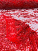 FANCY BEADED LACE ON MESH FABRIC (By The Yard) - New Creations Fabric & Foam Inc