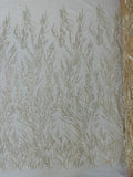 FANCY BEADED LACE ON MESH FABRIC (By The Yard) - New Creations Fabric & Foam Inc