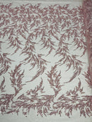 FASHION BEADED LACE ON GLITTER MESH FABRIC (By The Yard) - New Creations Fabric & Foam Inc