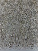 Fashion Glitter Design On A Mesh Lace Fabric| New Creations Fabric & Foam Inc. - New Creations Fabric & Foam Inc