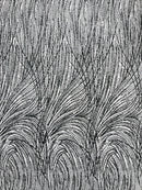 Fashion Glitter Design On A Mesh Lace Fabric| New Creations Fabric & Foam Inc. - New Creations Fabric & Foam Inc