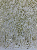 Fashion Glitter Design On A Mesh Lace Fabric| New Creations Fabric & Foam Inc. - New Creations Fabric & Foam Inc