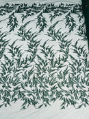 FASHION VINE BEADED LACE ON A MESH FABRIC (By The Yard) - New Creations Fabric & Foam Inc