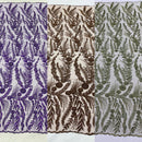 Feather and Vine Beaded Lace Fabric 54” Wide| New Creations Fabric & Foam Inc. - New Creations Fabric & Foam Inc