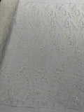 Feather and Vine Beaded Lace Fabric 54” Wide| New Creations Fabric & Foam Inc. - New Creations Fabric & Foam Inc