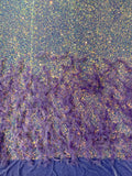 Feather Sequin Velvet Fabric 54" Wide| New Creations Fabric & Foam Inc. - New Creations Fabric & Foam Inc