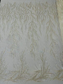 FIESTA BEADED LACE ON MESH FABRIC (By The Yard) - New Creations Fabric & Foam Inc