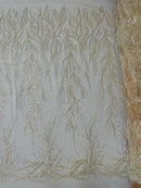 FIESTA BEADED LACE ON MESH FABRIC (By The Yard) - New Creations Fabric & Foam Inc