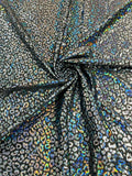 Foil leopard print on a stretch spandex fabric | New Creation Fabric & Foam - New Creations Fabric & Foam Inc