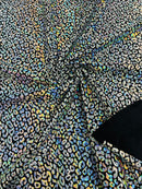 Foil leopard print on a stretch spandex fabric | New Creation Fabric & Foam - New Creations Fabric & Foam Inc