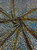 Foil leopard print on a stretch spandex fabric | New Creation Fabric & Foam - New Creations Fabric & Foam Inc
