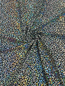 Foil leopard print on a stretch spandex fabric | New Creation Fabric & Foam - New Creations Fabric & Foam Inc