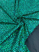 Foil leopard print on a stretch spandex fabric | New Creation Fabric & Foam - New Creations Fabric & Foam Inc