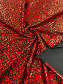 Foil leopard print on a stretch spandex fabric | New Creation Fabric & Foam - New Creations Fabric & Foam Inc