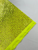 Foil leopard print on a stretch spandex fabric | New Creation Fabric & Foam - New Creations Fabric & Foam Inc