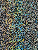 Foil leopard print on a stretch spandex fabric | New Creation Fabric & Foam - New Creations Fabric & Foam Inc