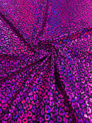 Foil leopard print on a stretch spandex fabric | New Creation Fabric & Foam - New Creations Fabric & Foam Inc