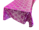 Fuchsia/Silver - SQUARE METALLIC CROSS JACQUARD SATIN - New Creations Fabric & Foam Inc