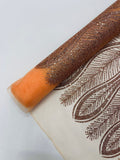 GLITTER FEATHER DAMASK DESIGN MESH LACE FABRIC (By The Yard) - New Creations Fabric & Foam Inc