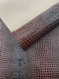 Glossy Two Tone Gator Fake Leather Upholstery, 3D Crocodile Skin Texture| New Creations Fabric & Foam Inc. - New Creations Fabric & Foam Inc