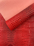 Glossy Two Tone Gator Fake Leather Upholstery, 3D Crocodile Skin Texture| New Creations Fabric & Foam Inc. - New Creations Fabric & Foam Inc
