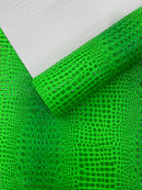Glossy Two Tone Gator Fake Leather Upholstery, 3D Crocodile Skin Texture| New Creations Fabric & Foam Inc. - New Creations Fabric & Foam Inc